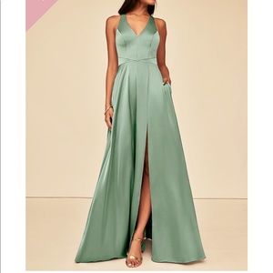 AZAZIE Bridesmaid Dress -Agave, Ceria, Stretch Satin 👗